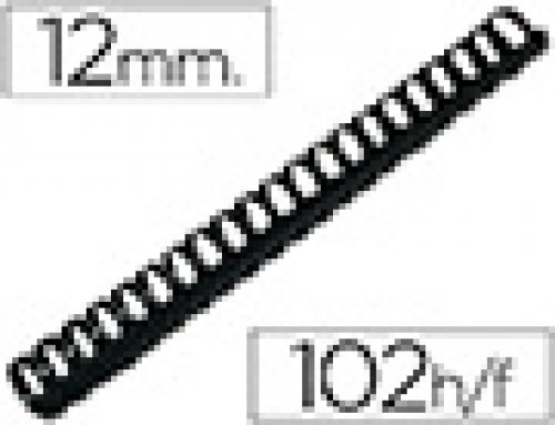Espiral q-connect redonda 12 mm plastico preto capacidade 102 folhas caixa de 100 unidades , Q-connect , 63437 , 5705831240223